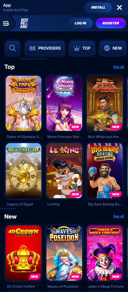 Anleitung zum Hinzufügen der Boomerang Bet App zum Startbildschirm