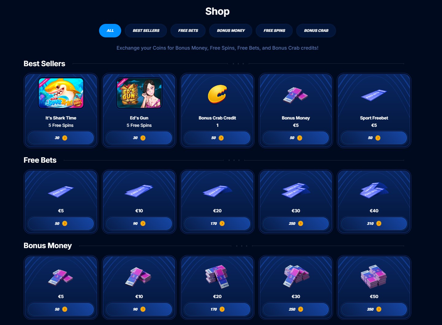 Boomerang Bonus Shop mit Freispielen und Bonusgeld